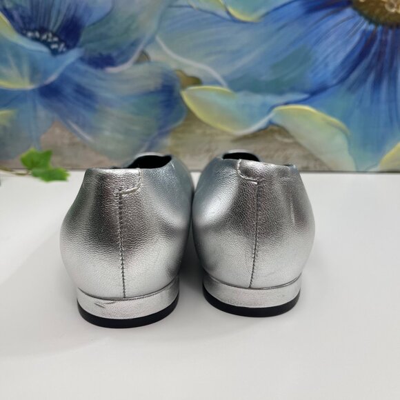 Marc Fisher Women's Gunner Pointy Toe Slip- On Dress Flats in Silver Size 6 - Picture 7 of 10